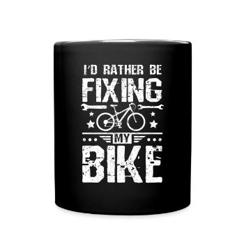 Je préfère réparer mon vélo - Mug uni - noir - Devant