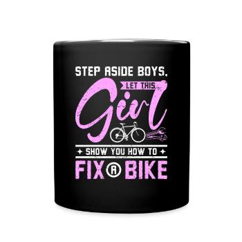 Laissez cette fille vous montrer comment réparer un vélo - Mug uni - noir - Devant