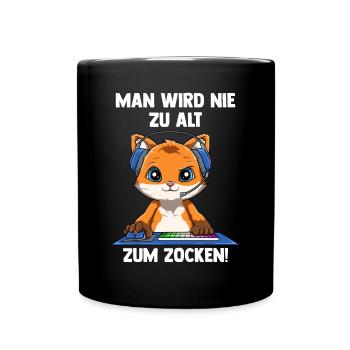 Lustiger Gaming Fuchs - Computerspiele Videospiele - Tasse einfarbig - Schwarz - Vorne