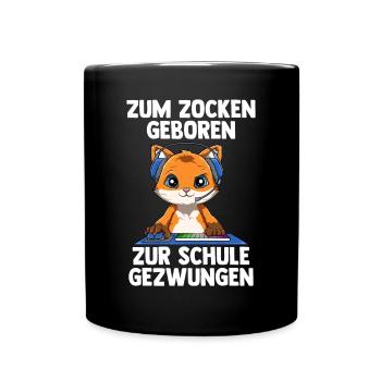 Gaming Fuchs - Computerspiele Online Spiele - Tasse einfarbig - Schwarz - Vorne