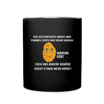 Kartoffel - Tasse einfarbig - Schwarz - Vorne