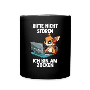 Gaming Fuchs - Computer Spiele Videospiele - - Tasse einfarbig - Schwarz - Vorne