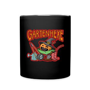 Gartenhexe Halloween Garten - Tasse einfarbig - Schwarz - Vorne