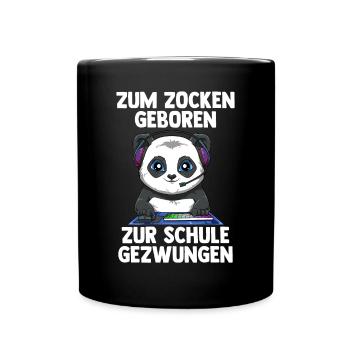 Gaming Panda - Computerspiele Online Spiele - Tasse einfarbig - Schwarz - Vorne