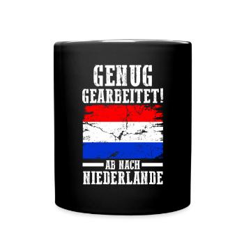 Holland Urlaub Niederländer Niederlande - Tasse einfarbig - Schwarz - Vorne