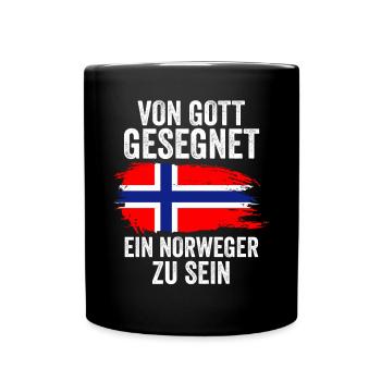 Skandinavien Norwegen Norweger Norwegisch - Tasse einfarbig - Schwarz - Vorne