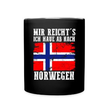 Skandinavien Norwegen Norweger Norwegisch - Tasse einfarbig - Schwarz - Vorne