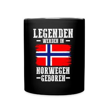 Skandinavien Norwegen Norweger Norwegisch - Tasse einfarbig - Schwarz - Vorne