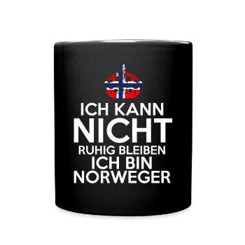 Skandinavien Norwegen Norweger Norwegisch - Tasse einfarbig - Schwarz - Vorne