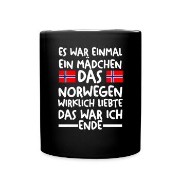 Skandinavien Norwegen Norweger Norwegisch - Tasse einfarbig - Schwarz - Vorne