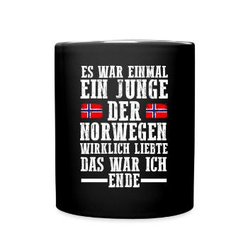 Skandinavien Norwegen Norweger Norwegisch - Tasse einfarbig - Schwarz - Vorne