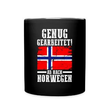 Skandinavien Urlaub Norweger Norwegen - Tasse einfarbig - Schwarz - Vorne