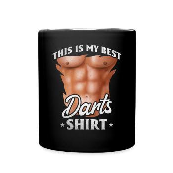 Dartspiel spielen Dies ist mein bester - Tasse einfarbig - Schwarz - Vorne