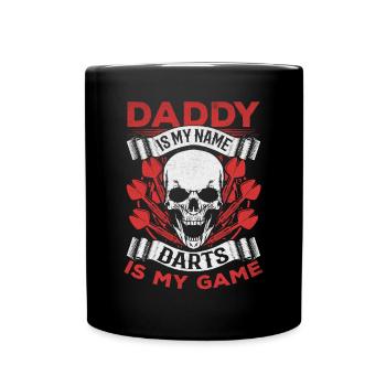 Dad is my name Darts is my game - Full Colour Mug - black - Front
