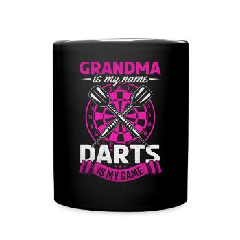 Grand-mère est mon nom Darts est mon jeu Joueur de fléchettes - Mug uni - noir - Devant