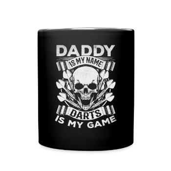 Dad is my name Darts is my game - Daddy - Full Colour Mug - black - Front