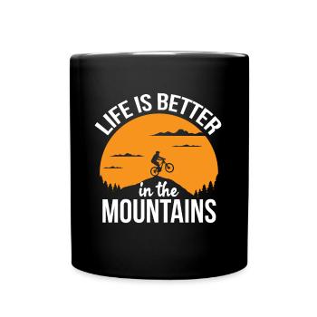 Berge Radfahren Wandern Gipfel Alpen Outdoor - Tasse einfarbig - Schwarz - Vorne