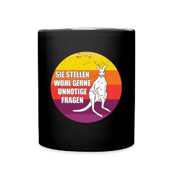 Känguru Retro Beuteltiere Australien - Tasse einfarbig - Schwarz - Vorne