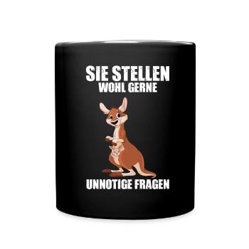 Känguru Beutel Australien - Tasse einfarbig - Schwarz - Vorne