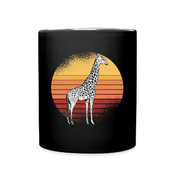 Girafe Retro Africa Savannah - Mug uni - noir - Devant