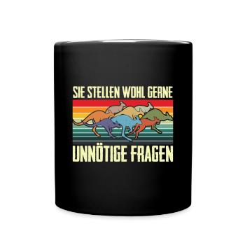 Känguru Unnötige Fragen Australien Retro Fauna - Tasse einfarbig - Schwarz - Vorne