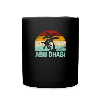 Abu Dhabi Souvenir Palmen Sommer Sonne Meer Strand - Tasse einfarbig - Schwarz - Vorne