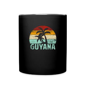 Guyana Souvenir Palmen Sommer Sonne Meer Strand - Tasse einfarbig - Schwarz - Vorne