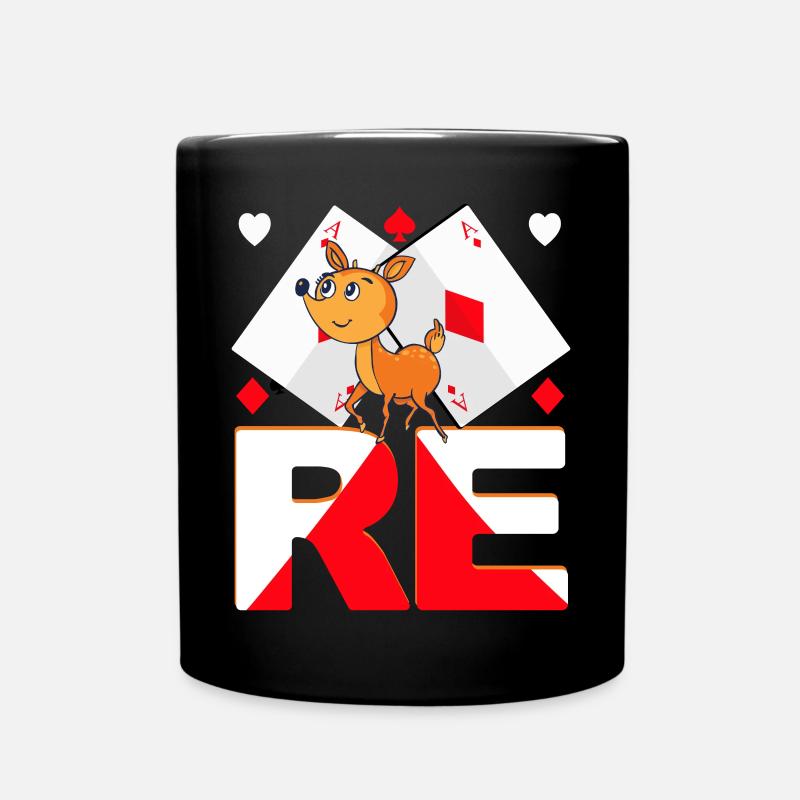 Doppelkopf Re Doppelkopfrunde Kartenspiel - Tasse einfarbig - Schwarz