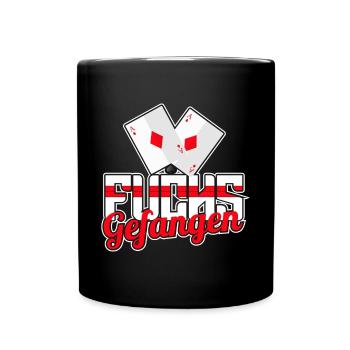 Doppelkopf Fuchs gefangen Kartenspiel - Tasse einfarbig - Schwarz - Vorne