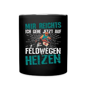 Quad Quadbikes Mir reichts ich gehe auf Feldwegen - Tasse einfarbig - Schwarz - Vorne