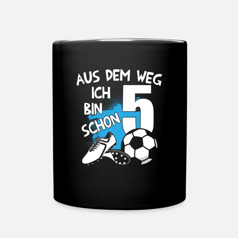 Fußball Geburtstag Ich bin 5 Jahre - Tasse einfarbig - Schwarz