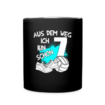 Volleyball Geburtstag Ich bin 7 Jahre - Tasse einfarbig - Schwarz - Vorne