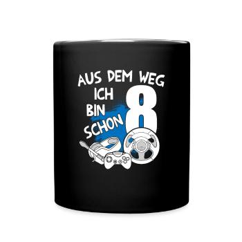 Gaming Geburtstag Ich bin 8 Jahre Kindergeburtstag - Tasse einfarbig - Schwarz - Vorne