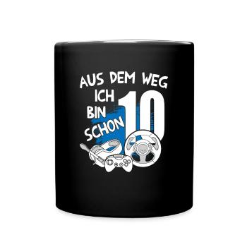 Gaming Geburtstag Ich bin 10 Jahre - Tasse einfarbig - Schwarz - Vorne