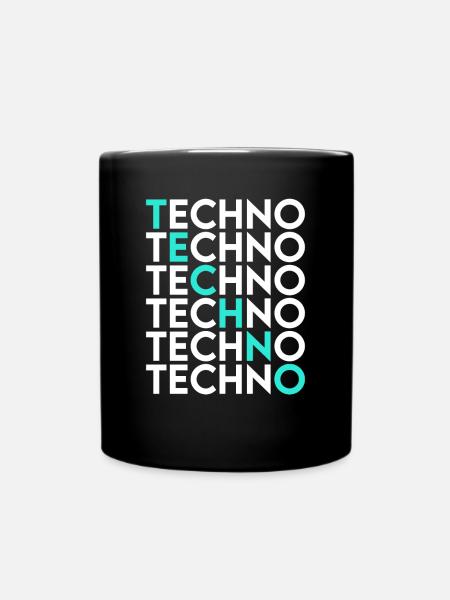 Techno - Tasse einfarbig - Schwarz