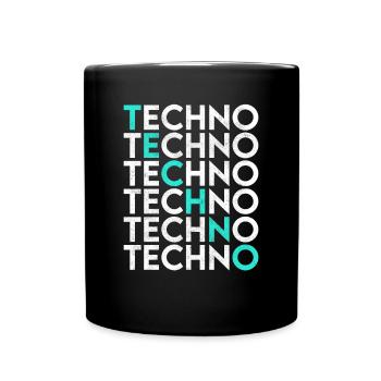 Techno - Full Colour Mug - black - Front
