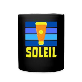 soleil crème solaire été bronzé - Mug uni - noir - Devant