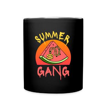 Summer gang gansgsta life chaîne en or NYC - Mug uni - noir - Devant