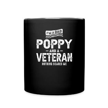 Männer Ich bin ein Papa Poppy und Veteran lustig - Tasse einfarbig - Schwarz - Vorne