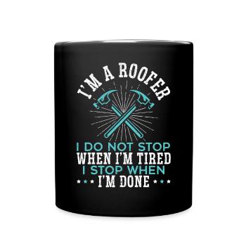 Ich bin ein Dachdecker Dachflüsterer Dach Ninja Job Dachdecker - Tasse einfarbig - Schwarz - Vorne
