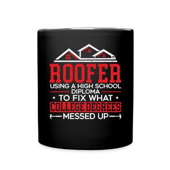 Stolzer Dachdecker Dachflüsterer Dachdecker Ninja Job Dachdecker - Tasse einfarbig - Schwarz - Vorne