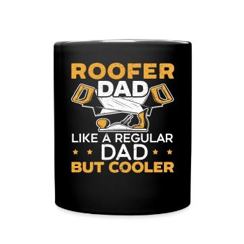 Papa couvreur comme un papa ordinaire mais papa plus cool - Mug uni - noir - Devant