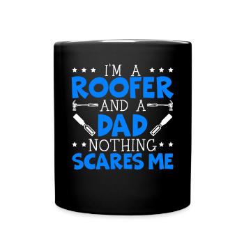 Je suis un papa couvreur Rien ne me fait peur Fête des pères - Mug uni - noir - Devant
