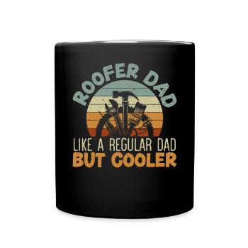 Papa couvreur comme un papa ordinaire mais papa plus cool - Mug uni - noir - Devant