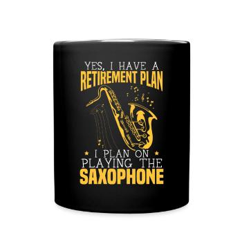 Retired Saxophonist Instrumentalist Saxophone - Full Colour Mug - black - Front