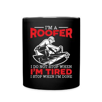 Ich bin ein Dachdecker Dachflüsterer Dach Ninja Job Dachdecker - Tasse einfarbig - Schwarz - Vorne