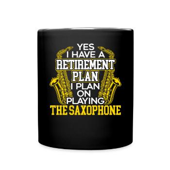 Saxophoniste Saxophoniste à la retraite Saxophone - Mug uni - noir - Devant