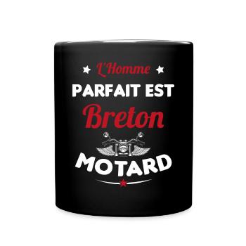 L'Homme Parfait Est Breton Motard - Mug uni - noir - Devant