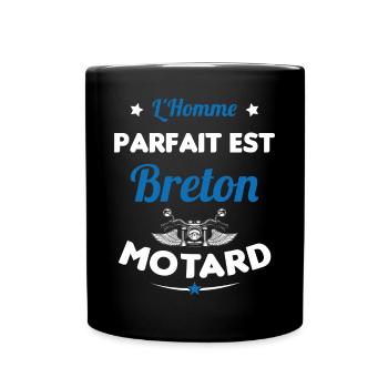 L'Homme Parfait Est Breton Motard - Mug uni - noir - Devant