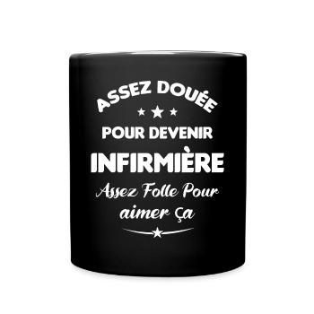Assez douée pour devenir infirmière cadeau - Mug uni - noir - Devant
